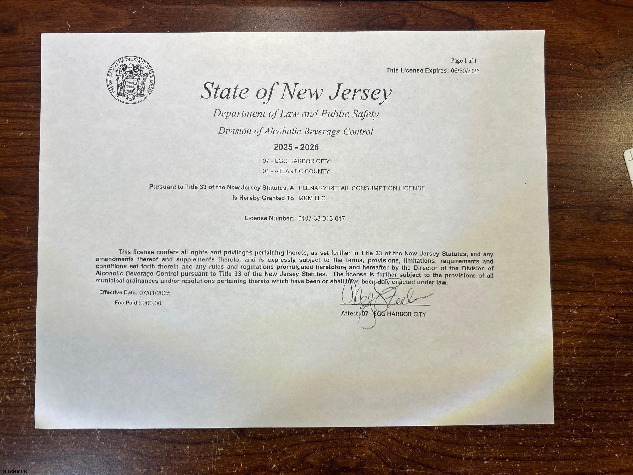 Property Image for Liquor License Egg Harbor